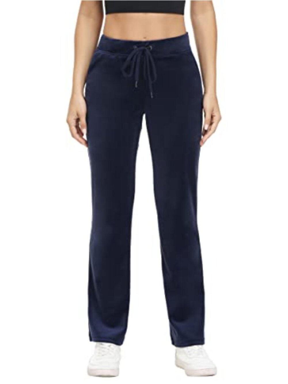 Soft Velour Sweatpants High Waist Straight Leg Lounge Pant Pockets